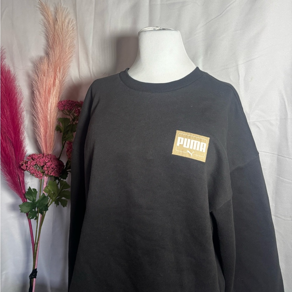 Puma Black and Gold Logo Sweatshirt